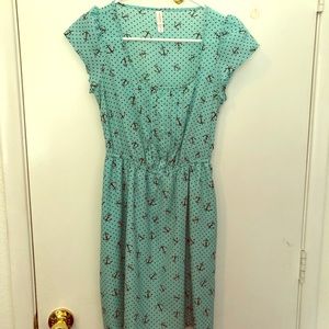 Light Blue Women’s Small Anchor Dress with Pockets